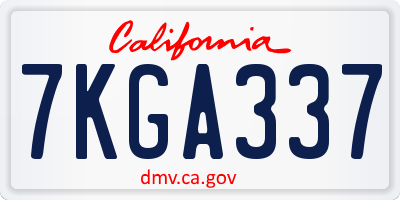 CA license plate 7KGA337