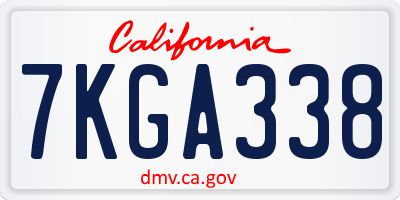 CA license plate 7KGA338