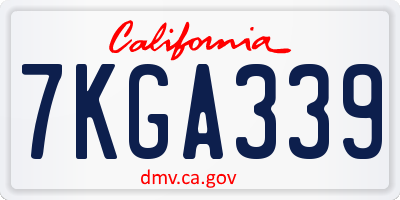 CA license plate 7KGA339