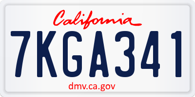 CA license plate 7KGA341