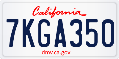 CA license plate 7KGA350