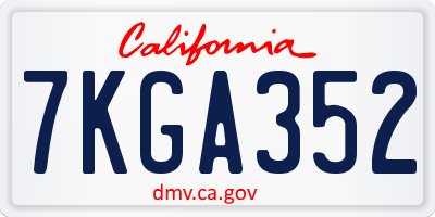 CA license plate 7KGA352