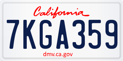 CA license plate 7KGA359