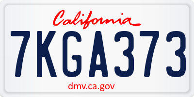 CA license plate 7KGA373