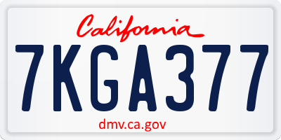 CA license plate 7KGA377