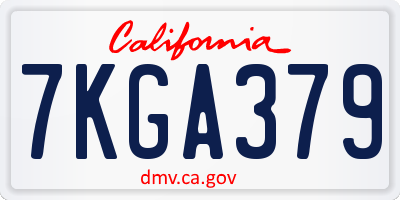 CA license plate 7KGA379