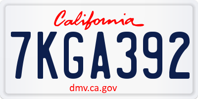 CA license plate 7KGA392