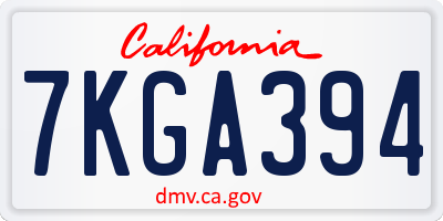 CA license plate 7KGA394