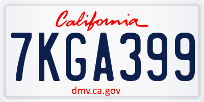 CA license plate 7KGA399