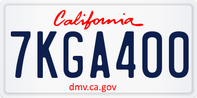CA license plate 7KGA400