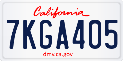 CA license plate 7KGA405