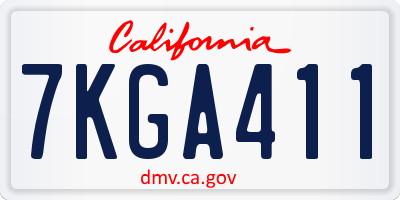 CA license plate 7KGA411