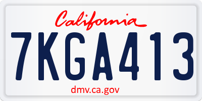 CA license plate 7KGA413