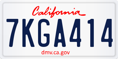 CA license plate 7KGA414