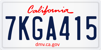 CA license plate 7KGA415