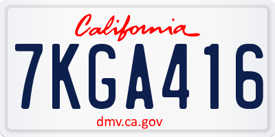 CA license plate 7KGA416