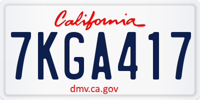 CA license plate 7KGA417