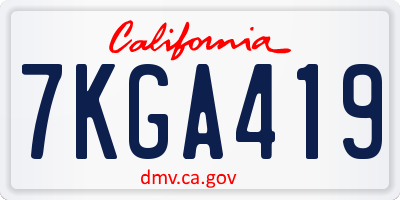 CA license plate 7KGA419