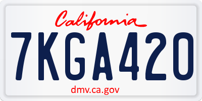 CA license plate 7KGA420