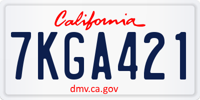 CA license plate 7KGA421