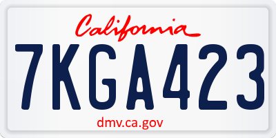 CA license plate 7KGA423