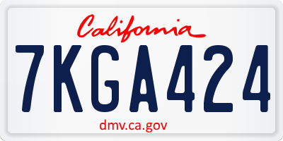 CA license plate 7KGA424