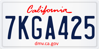 CA license plate 7KGA425
