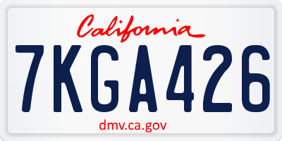 CA license plate 7KGA426