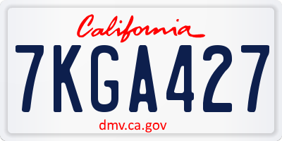 CA license plate 7KGA427