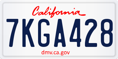 CA license plate 7KGA428