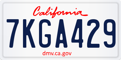 CA license plate 7KGA429