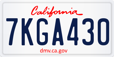 CA license plate 7KGA430