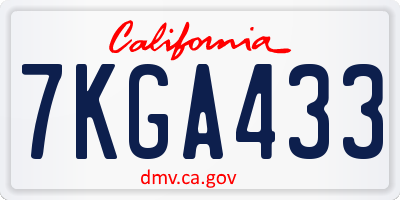 CA license plate 7KGA433