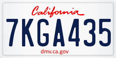 CA license plate 7KGA435