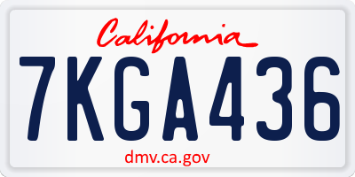 CA license plate 7KGA436