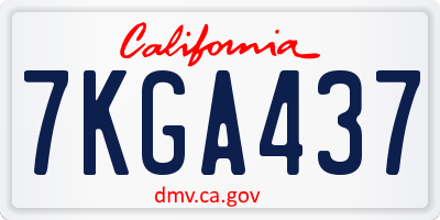 CA license plate 7KGA437
