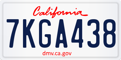 CA license plate 7KGA438