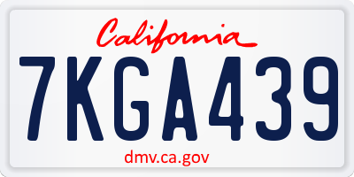CA license plate 7KGA439