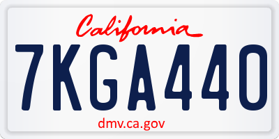 CA license plate 7KGA440