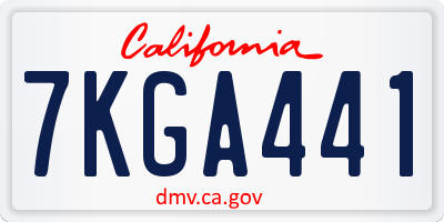 CA license plate 7KGA441