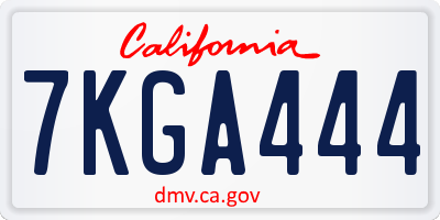 CA license plate 7KGA444