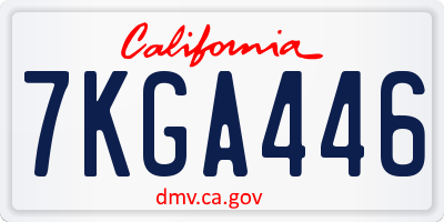 CA license plate 7KGA446