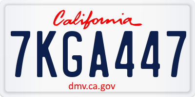 CA license plate 7KGA447