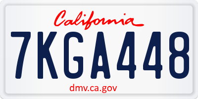 CA license plate 7KGA448