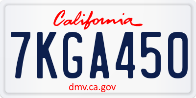 CA license plate 7KGA450