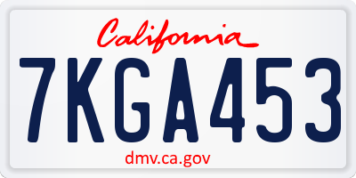 CA license plate 7KGA453