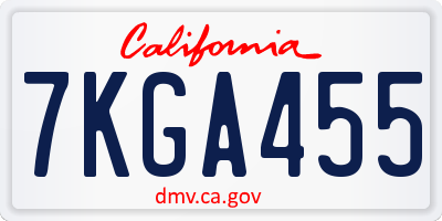 CA license plate 7KGA455