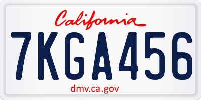 CA license plate 7KGA456