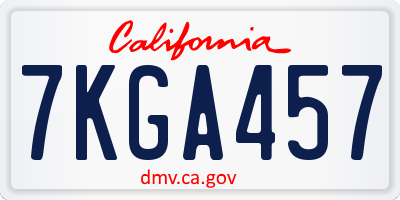 CA license plate 7KGA457