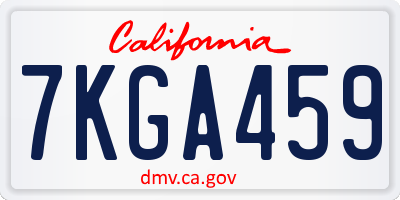 CA license plate 7KGA459